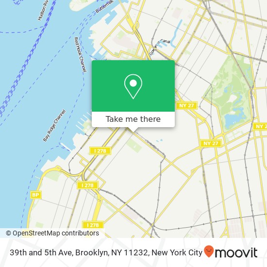 Mapa de 39th and 5th Ave, Brooklyn, NY 11232