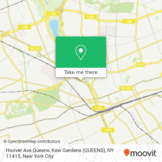 Mapa de Hoover Ave Queens, Kew Gardens (QUEENS), NY 11415