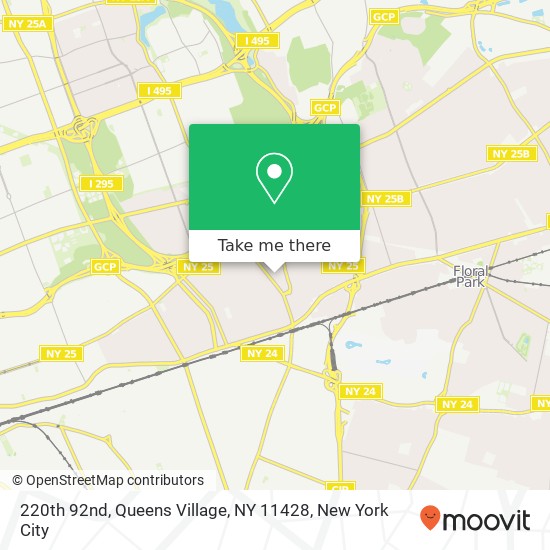 Mapa de 220th 92nd, Queens Village, NY 11428