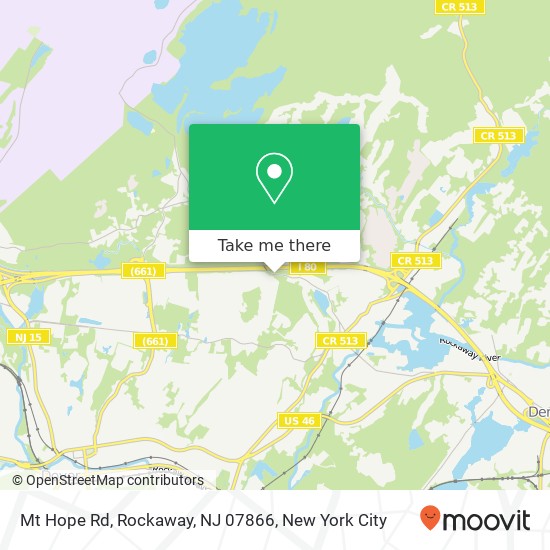 Mapa de Mt Hope Rd, Rockaway, NJ 07866