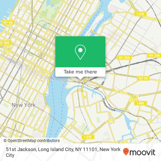 Mapa de 51st Jackson, Long Island City, NY 11101