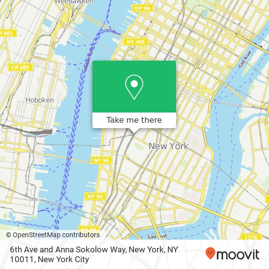 6th Ave and Anna Sokolow Way, New York, NY 10011 map
