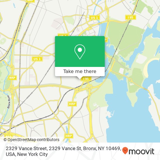 Mapa de 2329 Vance Street, 2329 Vance St, Bronx, NY 10469, USA