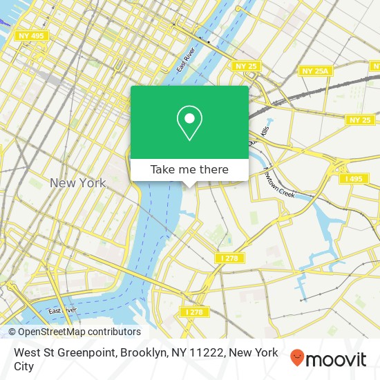 Mapa de West St Greenpoint, Brooklyn, NY 11222