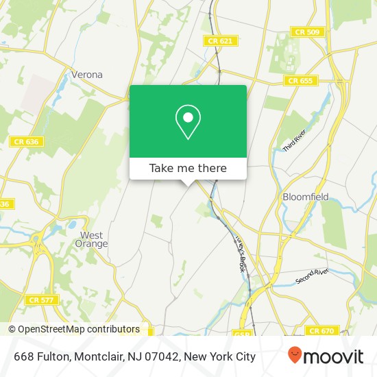 Mapa de 668 Fulton, Montclair, NJ 07042