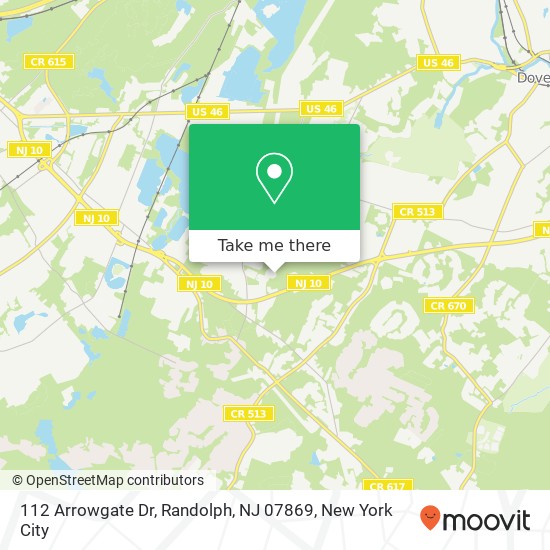 Mapa de 112 Arrowgate Dr, Randolph, NJ 07869