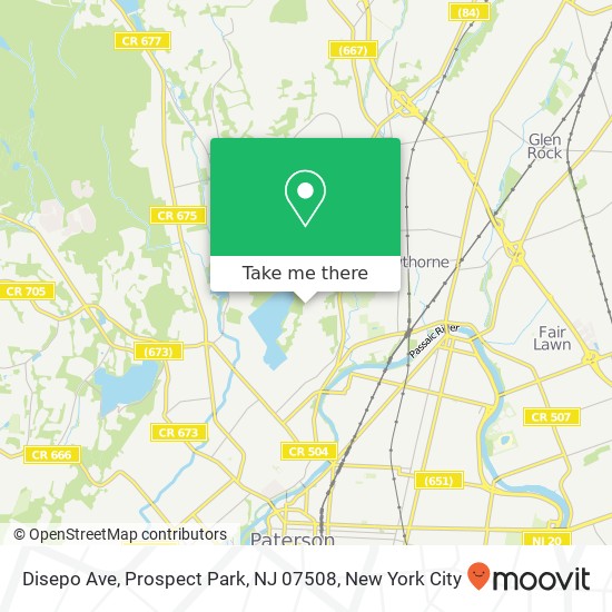 Mapa de Disepo Ave, Prospect Park, NJ 07508