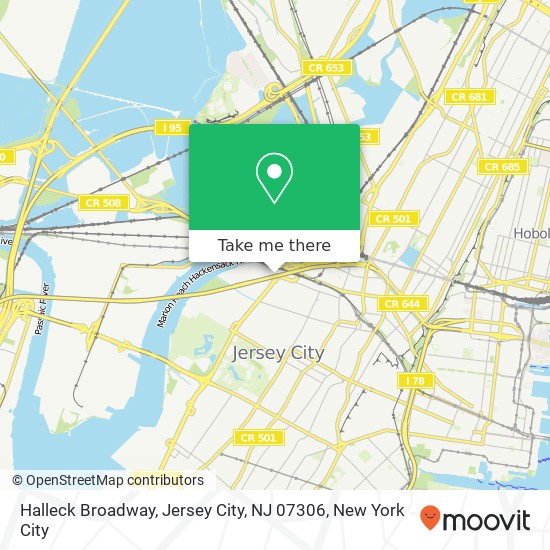 Mapa de Halleck Broadway, Jersey City, NJ 07306