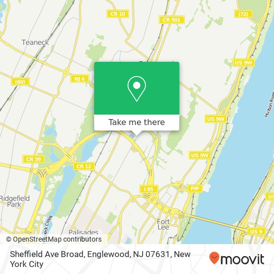Mapa de Sheffield Ave Broad, Englewood, NJ 07631