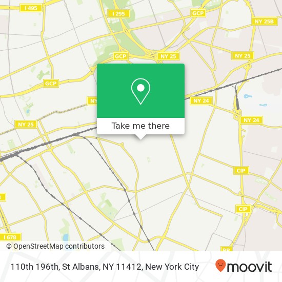 Mapa de 110th 196th, St Albans, NY 11412