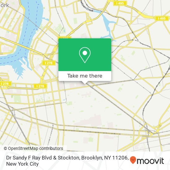 Mapa de Dr Sandy F Ray Blvd & Stockton, Brooklyn, NY 11206