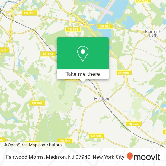 Mapa de Fairwood Morris, Madison, NJ 07940