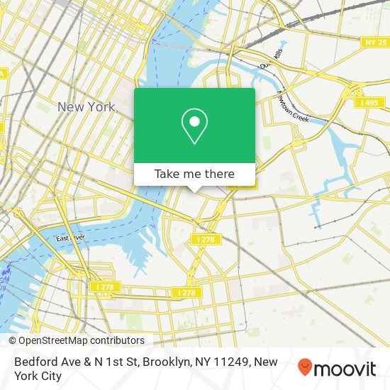 Bedford Ave & N 1st St, Brooklyn, NY 11249 map
