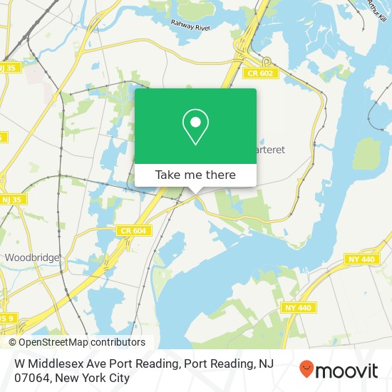 Mapa de W Middlesex Ave Port Reading, Port Reading, NJ 07064