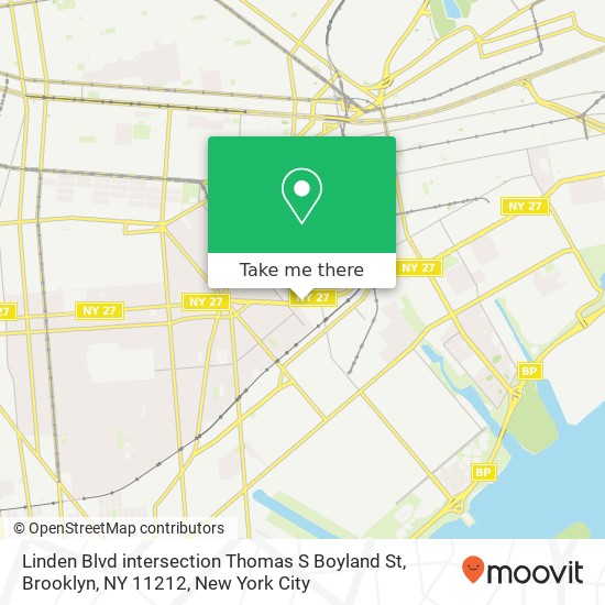 Linden Blvd intersection Thomas S Boyland St, Brooklyn, NY 11212 map