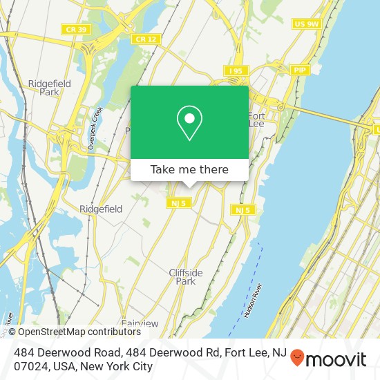 Mapa de 484 Deerwood Road, 484 Deerwood Rd, Fort Lee, NJ 07024, USA