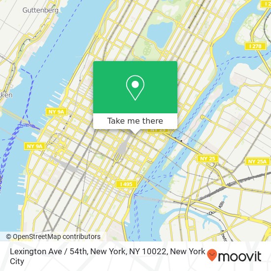 Mapa de Lexington Ave / 54th, New York, NY 10022