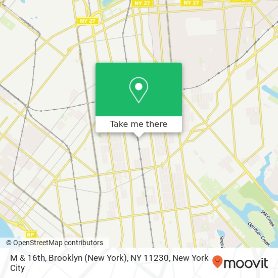 Mapa de M & 16th, Brooklyn (New York), NY 11230