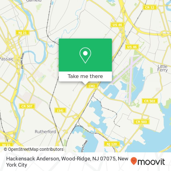 Hackensack Anderson, Wood-Ridge, NJ 07075 map