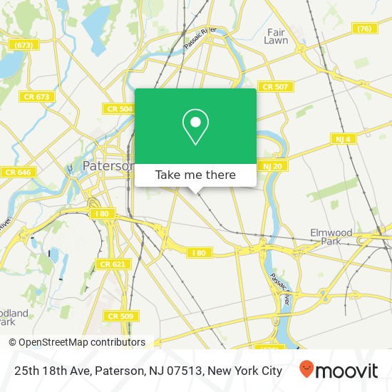 Mapa de 25th 18th Ave, Paterson, NJ 07513