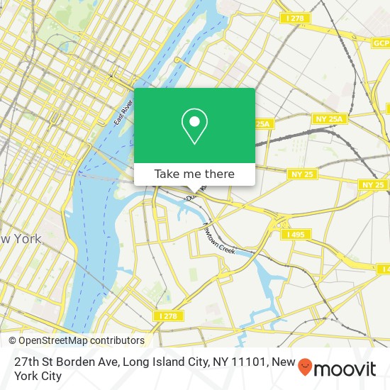 Mapa de 27th St Borden Ave, Long Island City, NY 11101