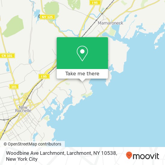 Mapa de Woodbine Ave Larchmont, Larchmont, NY 10538
