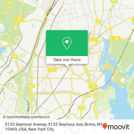 Mapa de 3133 Seymour Avenue, 3133 Seymour Ave, Bronx, NY 10469, USA