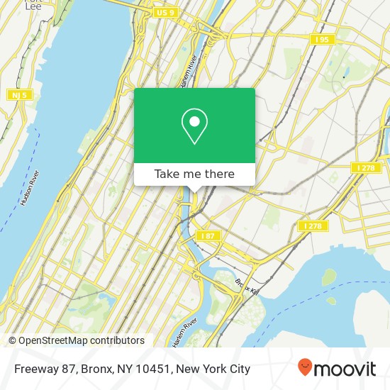 Mapa de Freeway 87, Bronx, NY 10451