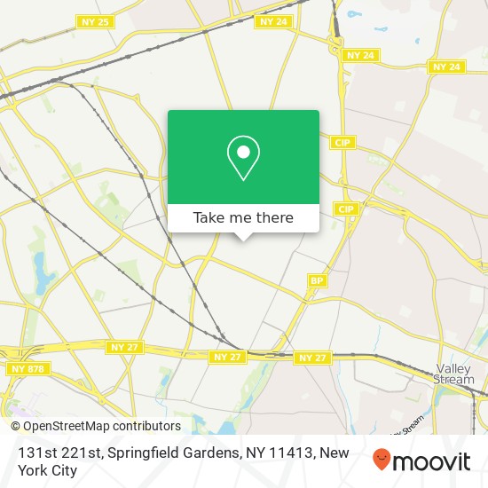 Mapa de 131st 221st, Springfield Gardens, NY 11413