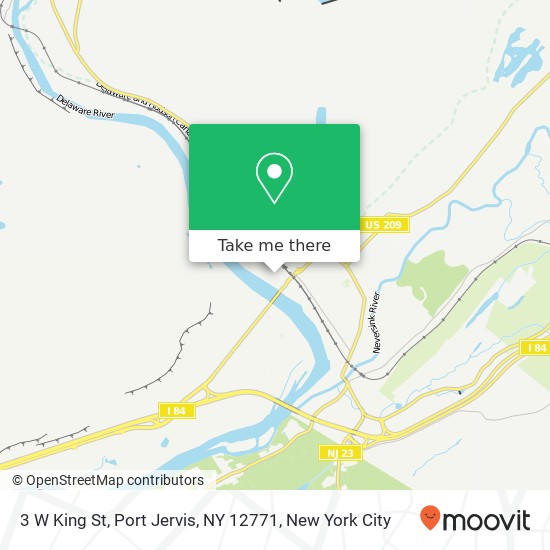 Mapa de 3 W King St, Port Jervis, NY 12771