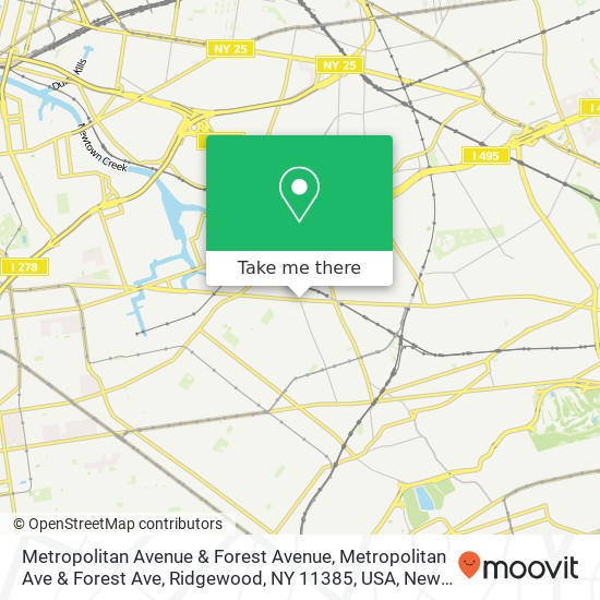 Mapa de Metropolitan Avenue & Forest Avenue, Metropolitan Ave & Forest Ave, Ridgewood, NY 11385, USA