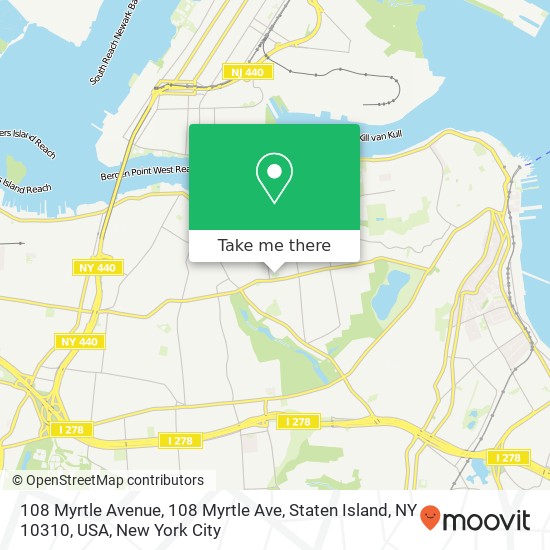 108 Myrtle Avenue, 108 Myrtle Ave, Staten Island, NY 10310, USA map