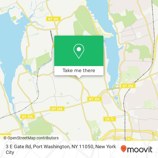 Mapa de 3 E Gate Rd, Port Washington, NY 11050