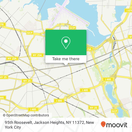Mapa de 95th Roosevelt, Jackson Heights, NY 11372