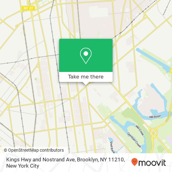 Mapa de Kings Hwy and Nostrand Ave, Brooklyn, NY 11210