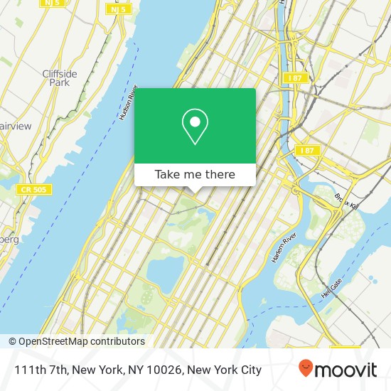 111th 7th, New York, NY 10026 map