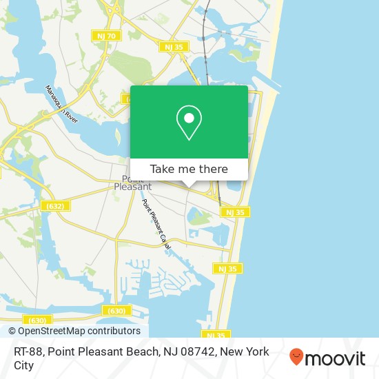 Mapa de RT-88, Point Pleasant Beach, NJ 08742