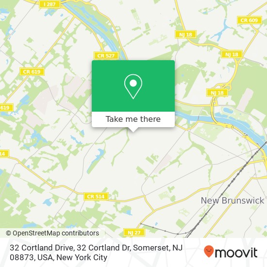 32 Cortland Drive, 32 Cortland Dr, Somerset, NJ 08873, USA map