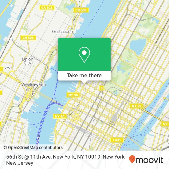 Mapa de 56th St @ 11th Ave, New York, NY 10019