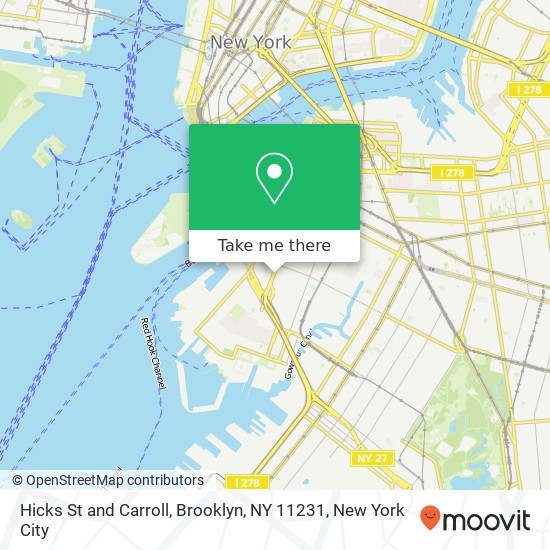 Mapa de Hicks St and Carroll, Brooklyn, NY 11231