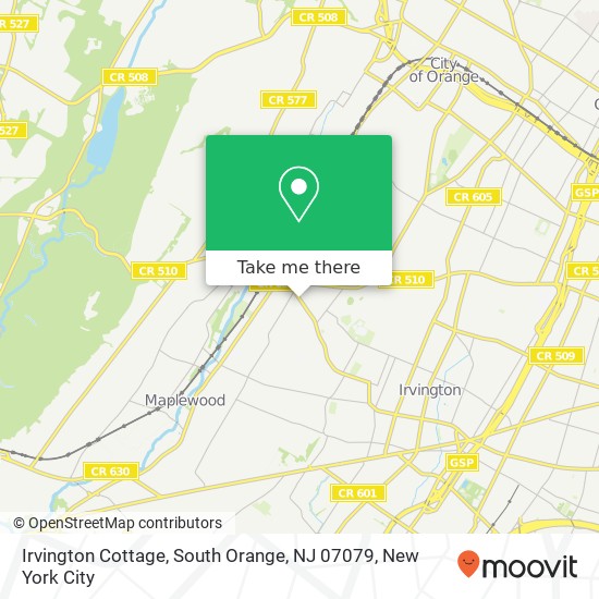 Mapa de Irvington Cottage, South Orange, NJ 07079