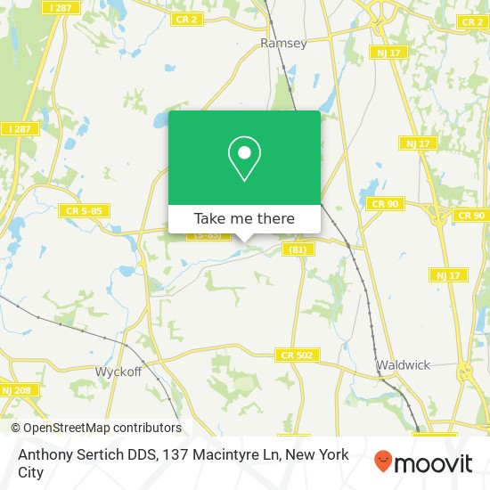 Mapa de Anthony Sertich DDS, 137 Macintyre Ln