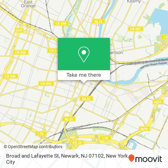 Broad and Lafayette St, Newark, NJ 07102 map