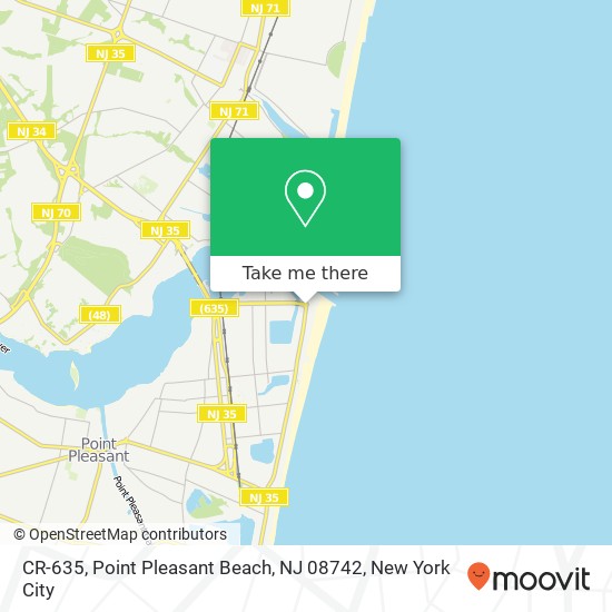 Mapa de CR-635, Point Pleasant Beach, NJ 08742