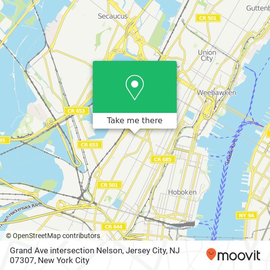 Grand Ave intersection Nelson, Jersey City, NJ 07307 map