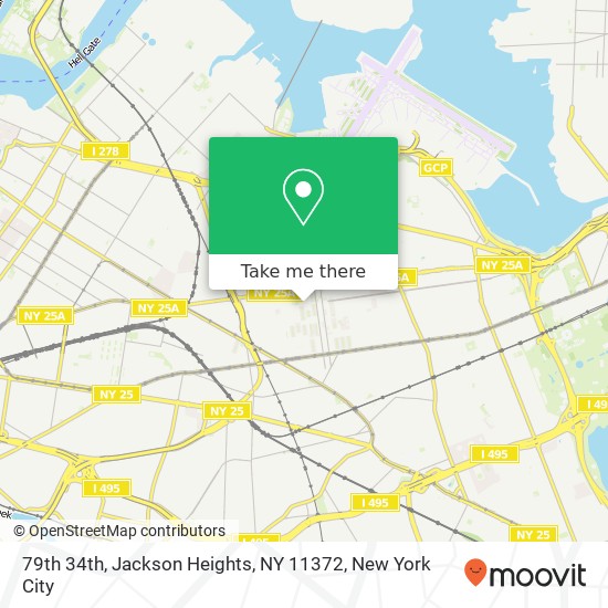 Mapa de 79th 34th, Jackson Heights, NY 11372