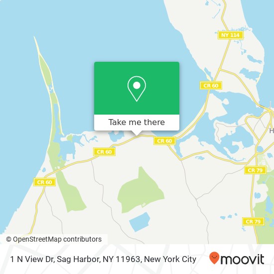 Mapa de 1 N View Dr, Sag Harbor, NY 11963