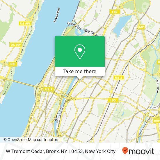 Mapa de W Tremont Cedar, Bronx, NY 10453