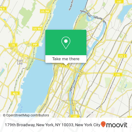 179th Broadway, New York, NY 10033 map