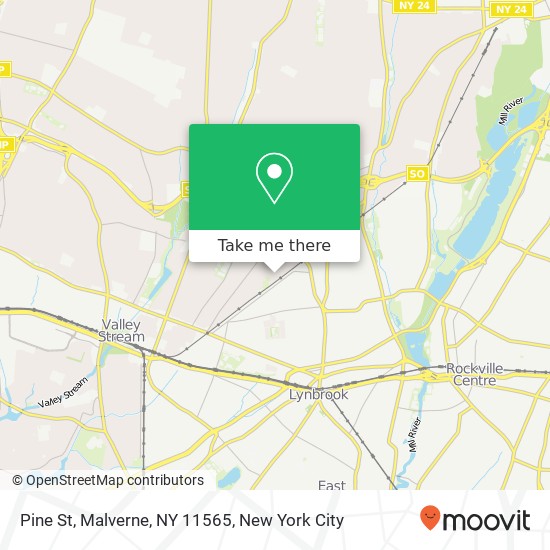 Mapa de Pine St, Malverne, NY 11565